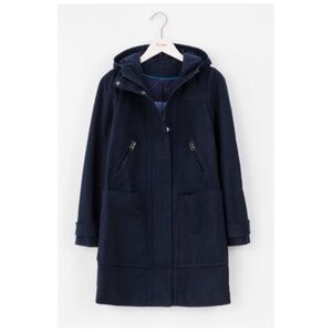 Boden Women's Navy Blue‎ Moleskin Hooded
Duffle Coat Size 4